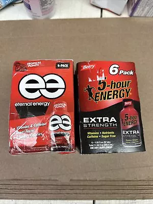 Lot Of 1) 5 Hour Energy Extra Strength 6 Pack And 1) Eternal Energy 6 Pack Read. • $15