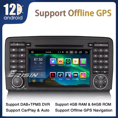 8-Core 7  Android 12 Car Stereo DAB+ CarPlay Wifi GPS For Mercedes R-Class W251 • £254.15