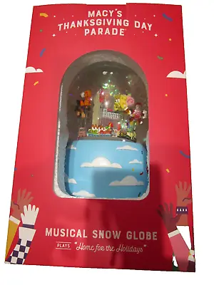 Macy's Thanksgiving Day Parade Large Glass Musical Snow Globe *new In Box* • $129.99