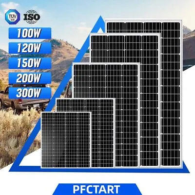 PFCTART 100W 120W 200W Solar Panel Monocrystalline 12V Motorhome Caravan Boat • £67.76