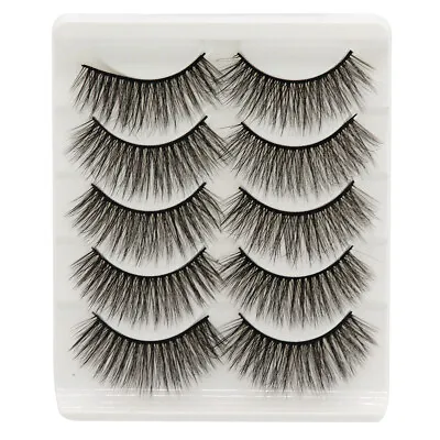 Russian Style Strip Lashes D Curl Mink False Eyelashes Full Curled 10 Pairs UK • £2.99