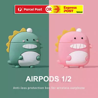 $7.99 • Buy Airpods 1 2 Shockproof Silicon Gel Case Airpod Cartoon Cover Dinosaur Keychain