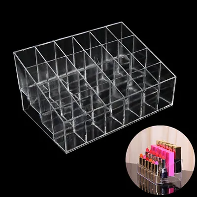Clear 24 Makeup Lipstick Cosmetic Storage Display Stand Rack Holder Organizer St • £4.49