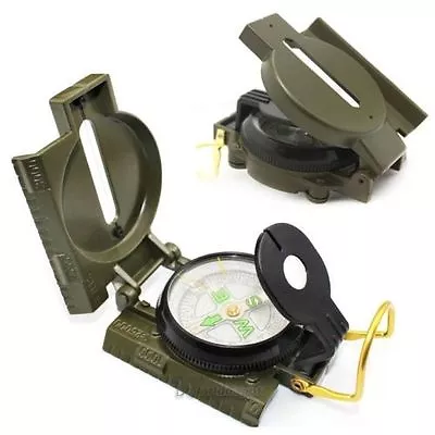 Metal Pocket Army Style Compass Military Camping Hiking Survival Marching New Us • $6.75