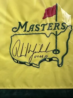 1/1 Phil Mickelson Autographed Masters Flag 3 Win Years Inscription Auto/Signed • $1999