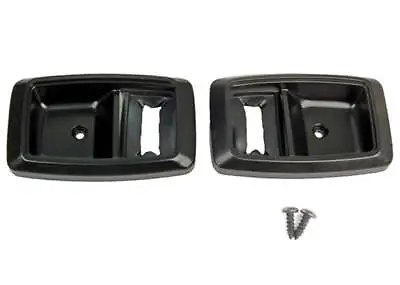 1979-1993 Mustang Black Inside Door Handle Trim Bezels W/ Install Screws Pair • $13.95