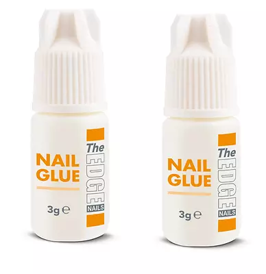 2 X THE EDGE NAIL GLUE 3g Gram Tips Super Strong False Adhesive • £3.99