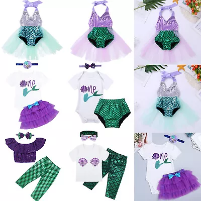 $12.35 • Buy Toddler Baby Kids Girls Outfit Tutu Dress Mermaid Costume Birthday Party Clothes
