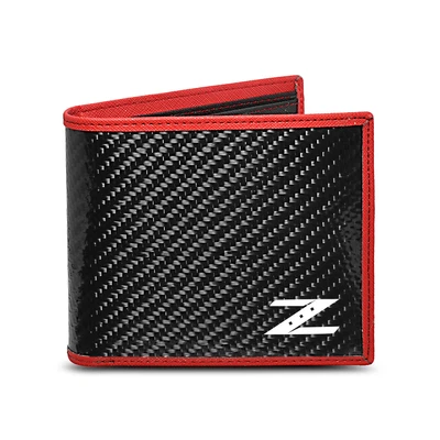 $68.99 • Buy For Nissan 350Z Z Logo Real Premium Carbon Fiber Wallet With Red Stitched Edge