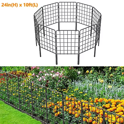 10 Pack Metal Garden Fence Animal Barrier Fence Panels Rustproof For Yard Decor • $27.99