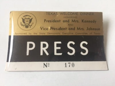 $545.96 • Buy 1963 Texas Welcome Dinner Press Ticket President John F. Kennedy Assassination
