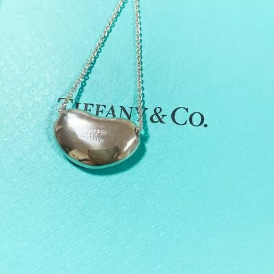 Tiffany & Co. Elsa Peretti Large Bean 0.78  20mm SV925 Silver Pendant Necklace • $115