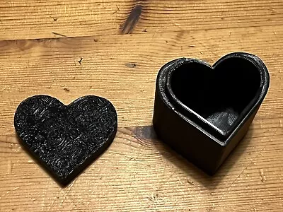 3d Printed Valentines Heart Keepsake Jewelry  Box - Black • £7.99