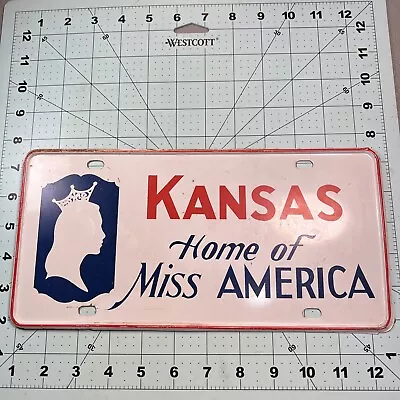 Vintage Kansas Home Of Miss America Land Steel Booster LicensePlate Car Tag • $29.99