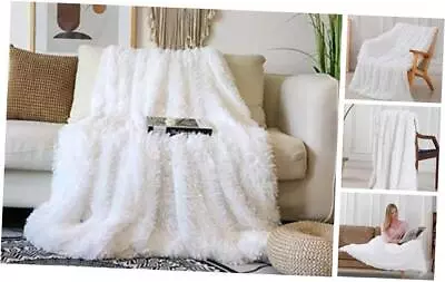 Decorative Extra Soft Faux Fur Blanket Twin Size 70  Twin-70  X 78  Pure White • $34.16