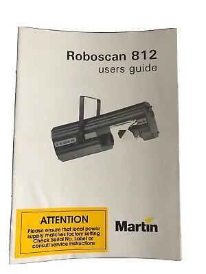 Martin Roboscan 812 Original Users Guide Handbook • £7.50