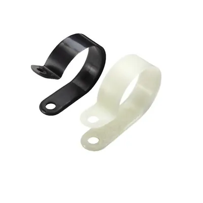 £5.99 • Buy Nylon Plastic P Clips - Fasteners For Cable Conduit Tubing Sleeving Black White