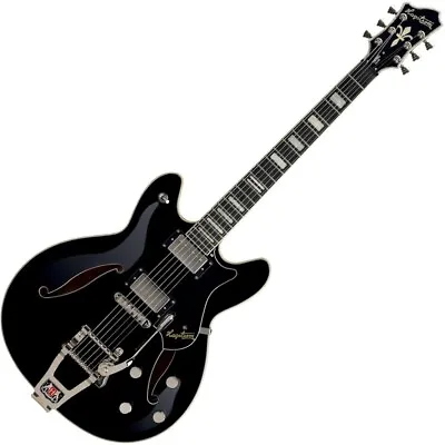 Hagstrom Tremar Viking Deluxe Semi-Hollow Electric Guitar Black Finish W/Tremolo • $1039.99