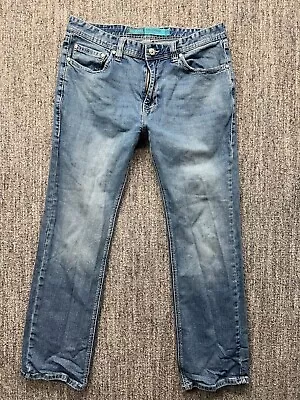 Rock & Roll Denim Jeans Men's 36x32 Blue Revolver Slim Straight Leg • $17.52