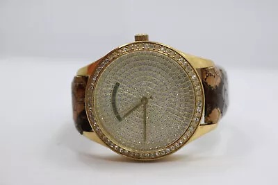 Womens Michael Kors MK-5063 SnakeSkin Leather Crystal Watch Watch New Batt • $45