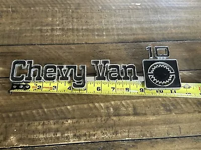 Vintage Original CHEVROLET CHEVY VAN 10 METAL EMBLEM BADGE DECAL OEM 363579 • $52.80