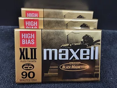 3-New Sealed Maxell XL Ll 90 Blank Cassettes IEC Type II High [CrO2] High Bias • $20