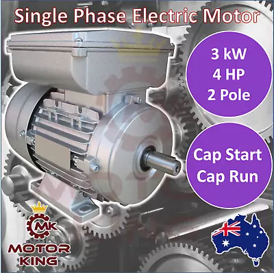 3kw 4HP Single-Phase 2800rpm Electric Motor REVERSIBLE 240v B3 2 Pole CSCR • $284