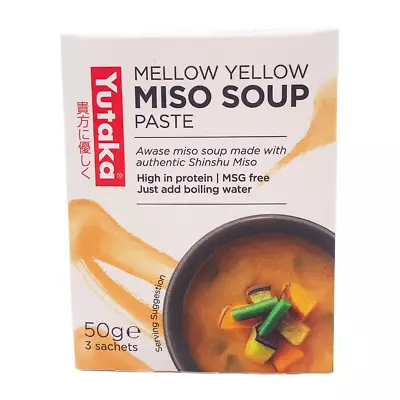 Yutaka Mellow Yellow Awase Instant Miso Soup Paste 3 Sachets 50g (3 Packs) • £6.49