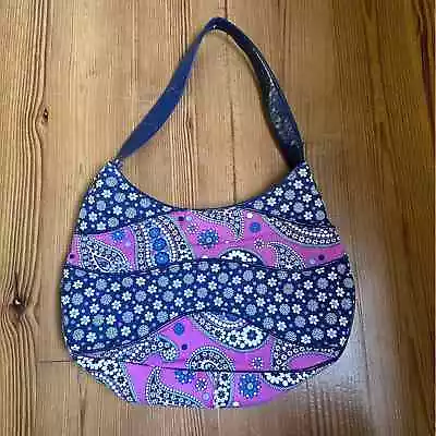 Vera Bradley Boysenberry Purple Blue Paisley Shoulder Bag • $19