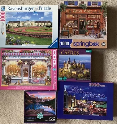 LOT OF 6 Jigsaw Puzzles 1 PC MISSING EACH 750 1000 Pieces Ravensburger Springbok • $14