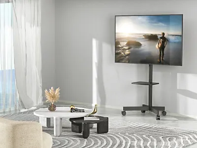 Modern Rolling TV Stand Mobile TV Cart For 23 - 55 Inch Flat Panel TVs • $58.99