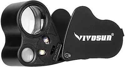 VIVOSUN 30X 60X Illuminated Jewelers Loupe Foldable MagnifierW/ LED Light Black • $9.99