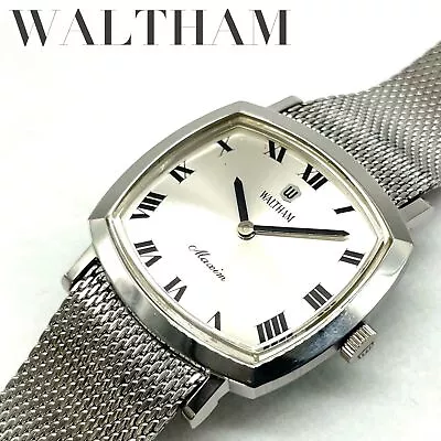 WALTHAM Vintage Watch Maxim Manual Winding 31×33mm Rectangle White Good Cond • $219