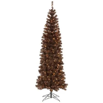 Vickerman Mocha Brown 10' Pencil Slim 650 LED Lights Artificial Christmas Tree • $499.95