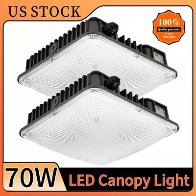 LED Canopy Light 2 Pack 70W Gas Station Carport Ceiling Lights [600W HID/HPS Eq. • $87.46