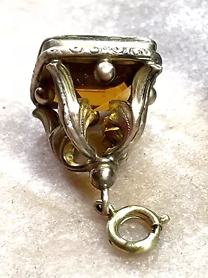 Antique Edwardian Rolled Gold Fob Seal/ Pendant Glass Decoration 1900s • £0.99