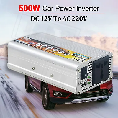 500W Car Power Inverter DC 12V To AC 220V Converter With USB Charger • $18.87