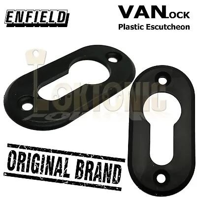 £4.50 • Buy Original Enfield Black Van Doors Plastic Euro Cylinder Escutcheon Keyhole Plate