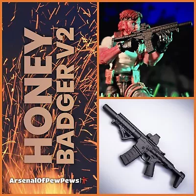 Honey Badger V2 1:12 Scale 3D Printed Action Figure Accessory • $6