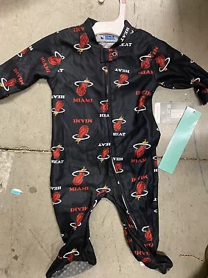 NEW Baby Infant Miami Heat NBA Coverall Zip Up Footed Sleeper 3/6 Months  3/6m • $16.99