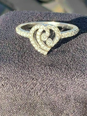 $240.18 • Buy 1.50Ct Round Cut Lab Created White Diamond Love Fancy Ring 14K White Gold Plated