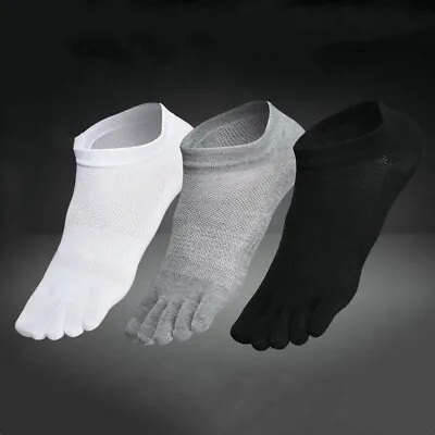 6Pair Men Low Cut Five Finger Toe Casual Breathe Sport Combed Cotton Ankle Socks • $13.49