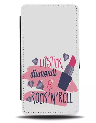 Lipstick Diamonds And Rock N Roll Flip Wallet Phone Case Make Up Makeup Lip E370 • £19.99