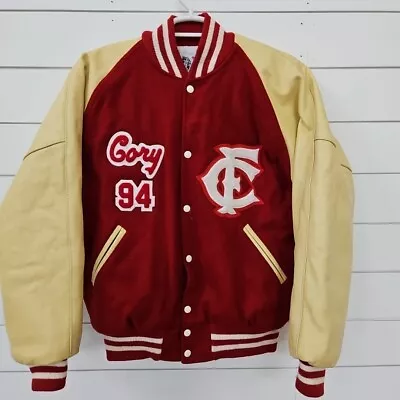 Vtg Chippewa Falls Wisconsin 1994 Letterman Leather Varstiy Jacket Mens Large  • $109.95