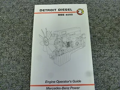 1999 Detroit Diesel Mercedes Benz MBE 4000 Engine Operator Maintenance Manual • $44.94