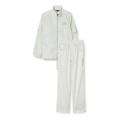 MIZUNO JAPAN Golf Stratch Rain Wear Jacket Pants Set White Gray Size L 52MG6A01 • $51.95