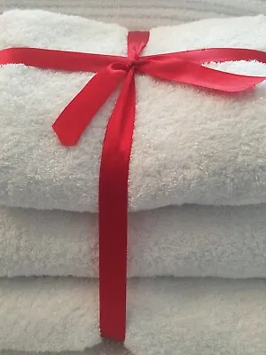 10 X LARGE WHITE BATH SHEETS EX HOTEL SOFT FLUFFY BATH TOWELS TOP QUALITY • £39.99