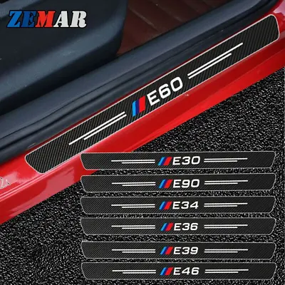 Carbon Fiber Door Sill Scuff Plate Protector Sticker For BMW E60 E90 F30 F10 G30 • $8.98