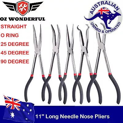 11'' Long Needle Nose Pliers Straight 25 45 90 O Shaped Mechanics Repair Tools • $8.50