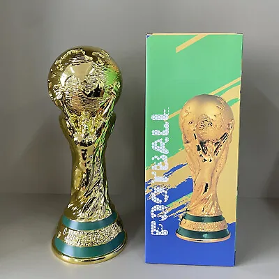 Resin World Cup Soccer Trophy Golden Football Champion Award Fan 2022 Qatar New • $59.50
